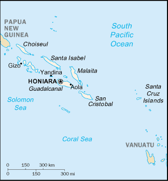 Country of Solomon Islands Map
