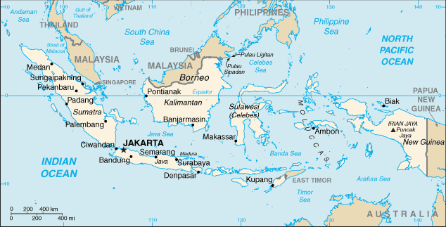 Country of Indonesia Map