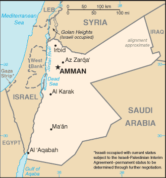 Country of Jordan Map