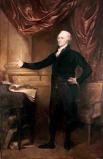 Painting of Hamilton standing