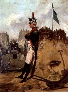 Painting of Hamilton during Revolutionary War