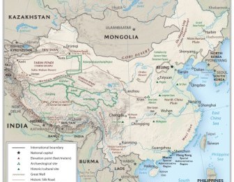 Map showing the geography of China
