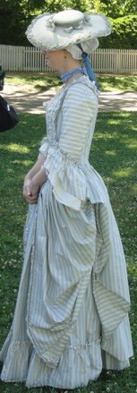 Woman in colonial era gown