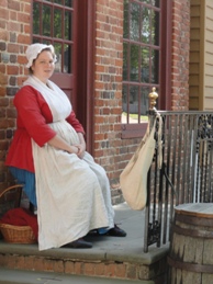 Colonial era woman in apron