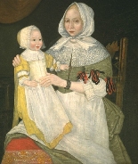 Colonial era mother with child