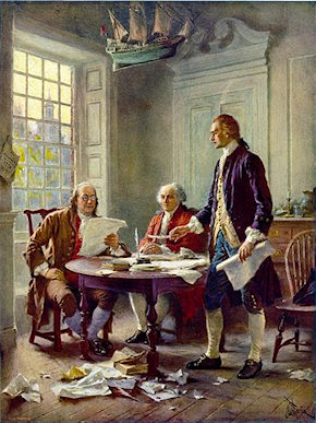 Writing the Declaration of Independence - Jefferson, Adams, and Franklin