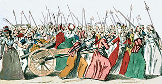 Women marching on Versailles carrying weapons