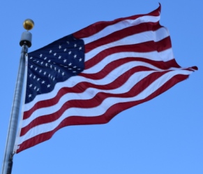 United States flag in the wind