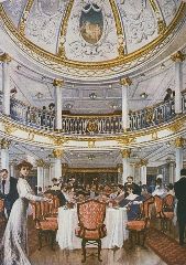 The first class dining room in the Lusitania