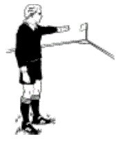 Corner kick signal by referee