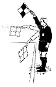 Offside signal by assistant referee