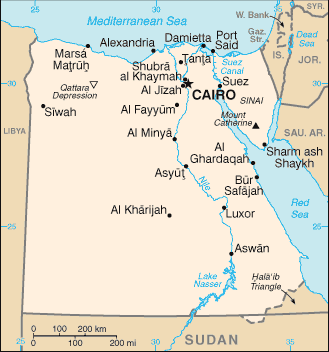 Country of Egypt Map