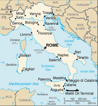 Country of Italy Map