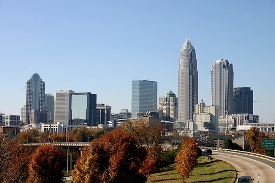 The city of Charlotte Skyline