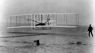 The first airplane flight at Kitty Hawk