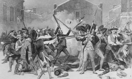 Boston Massacre Black and White picture