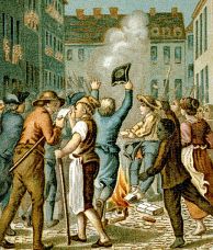 Burning of the Stamp Act papers