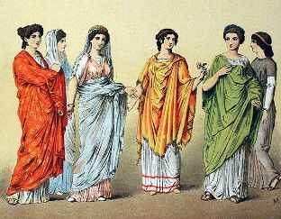 Drawings of me dressed in Ancient Roman clothing