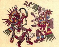 Aztec gods Quetzalcoatl and Tezcatlipoca