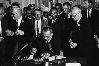 Civil Rights Act of 1964 signed by the president
