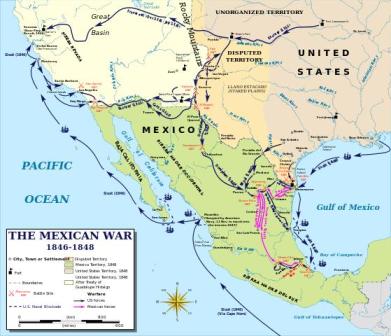 Map of the Mexican American War