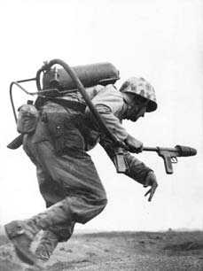 Iwo Jima soldier with flame thrower