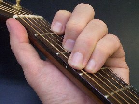 Playing a chord on the guitar