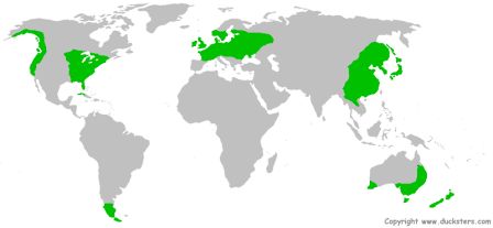 Map of temperate forest biome