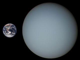 Uranus compared to Earth
